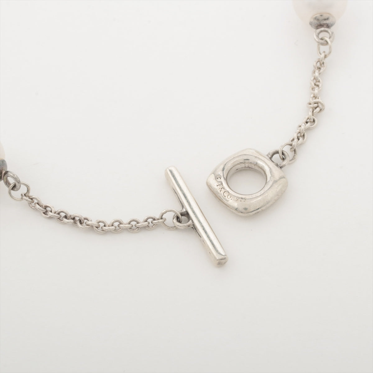 Tiffany open square Bracelet 925 x pearl 5.2g Silver