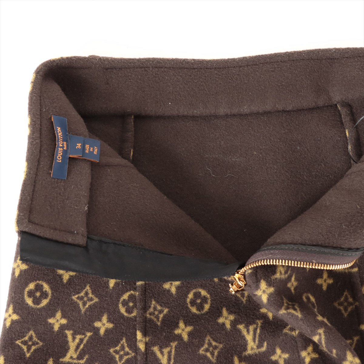 Louis Vuitton 20AW Wool & silk Skirt 34 Ladies' Brown  RW202W Monogram
