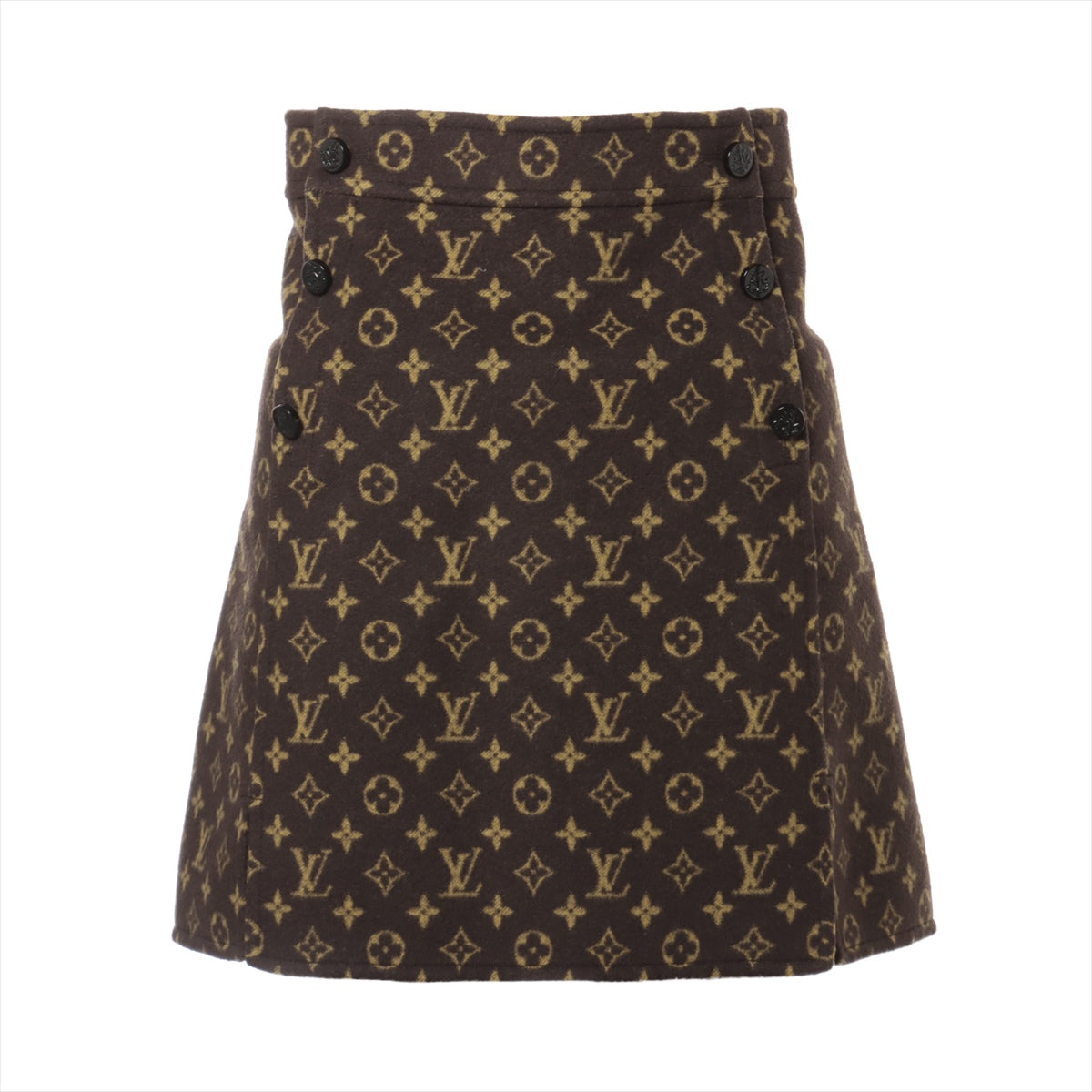 Louis Vuitton 20AW Wool & silk Skirt 34 Ladies' Brown  RW202W Monogram