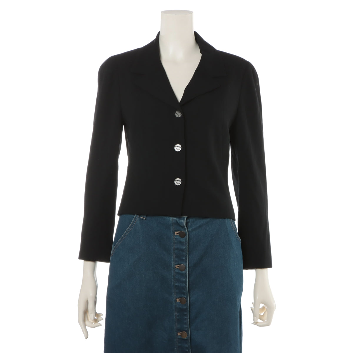 Chanel 00C Wool & silk Jacket 36 Ladies' Black  P15045