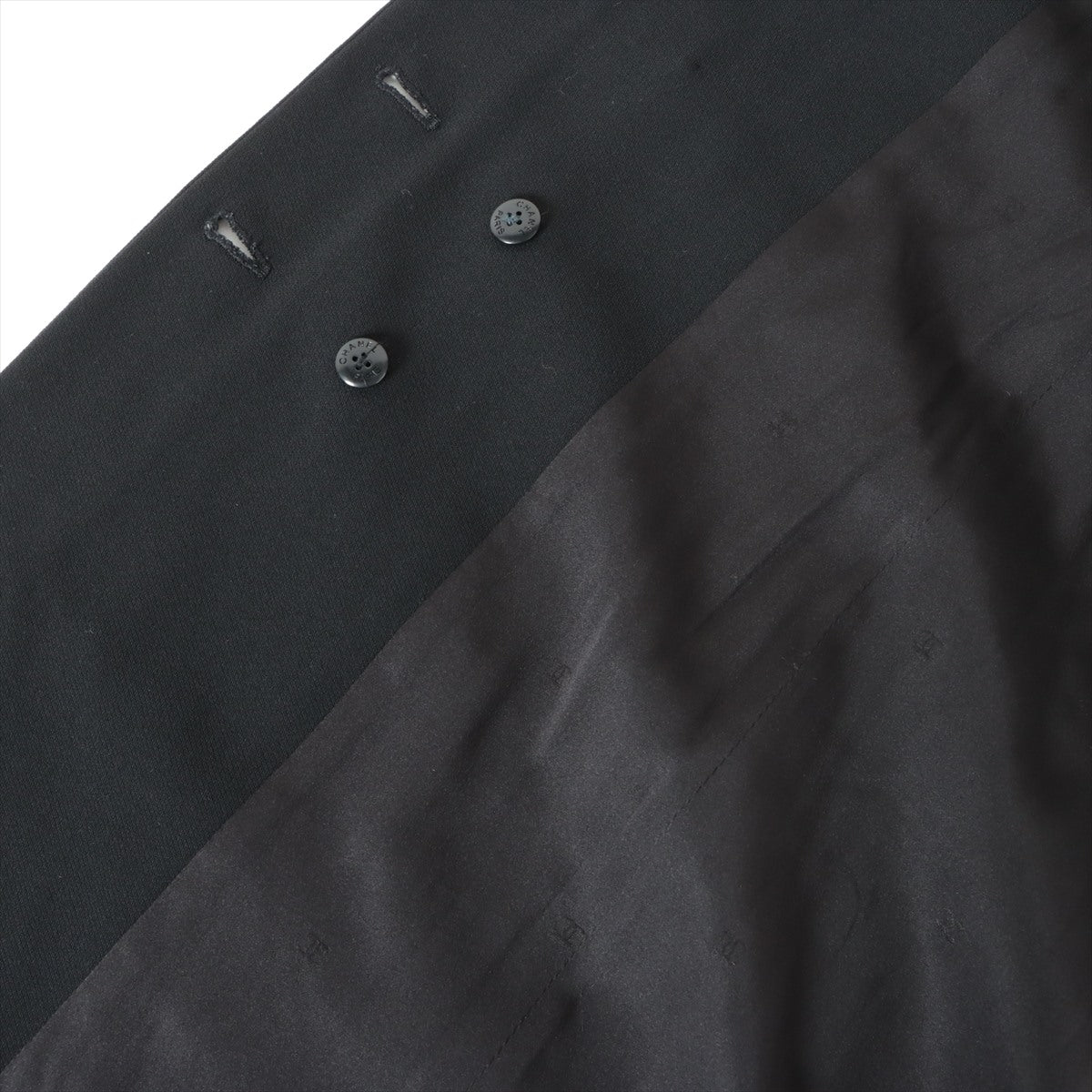 Chanel Coco Button 98P Wool Long Coat 40 Ladies' Black