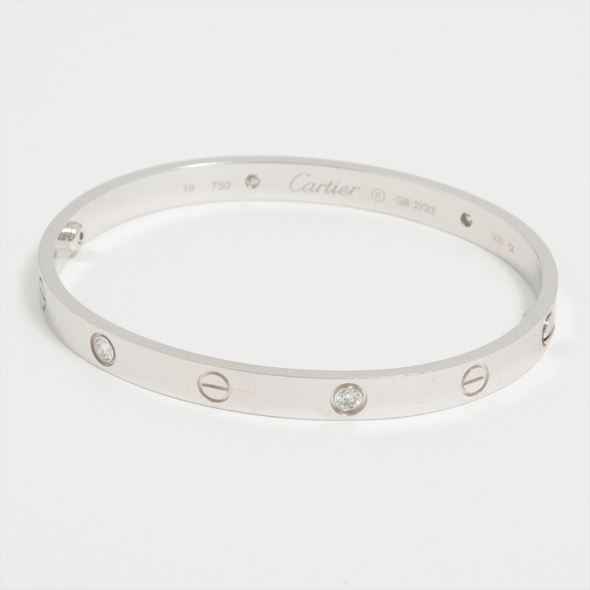 Cartier Love half diamond Bracelet 750(WG) 36.5g 19