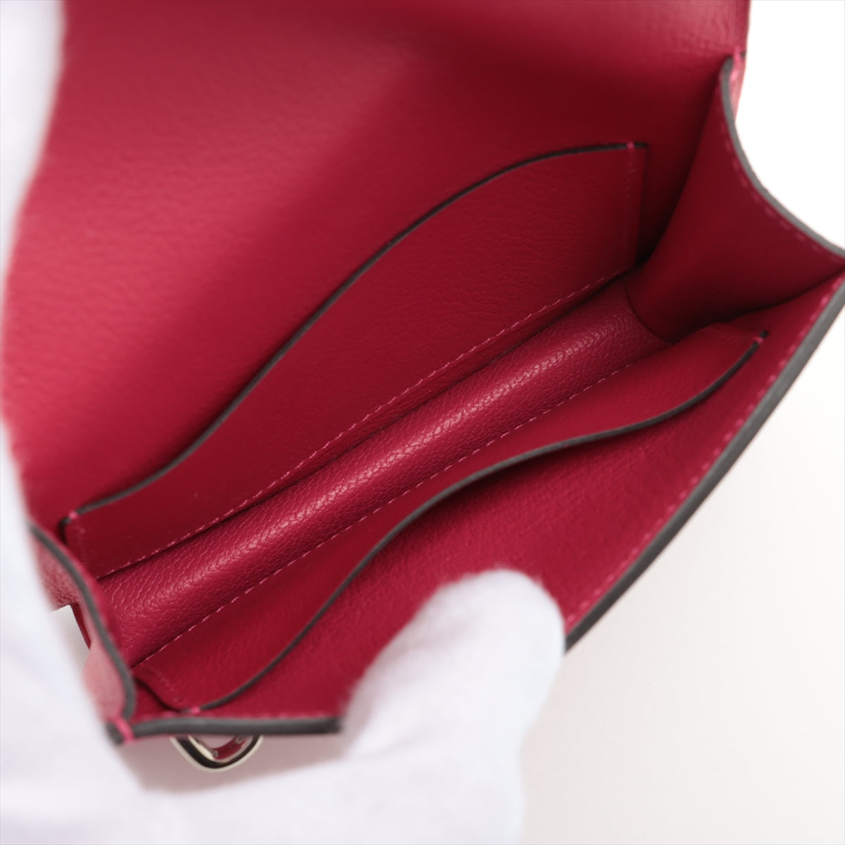 Hermès Louris Slim Ever color Wallet Rose mexico Silver Metal fittings Z: 2021