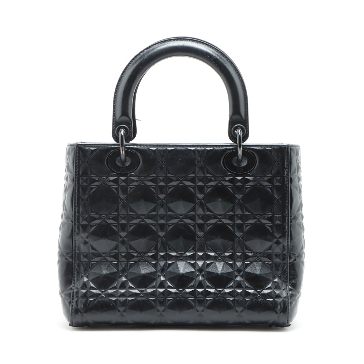 Christian Dior Lady Dior Leather Hand bag Black