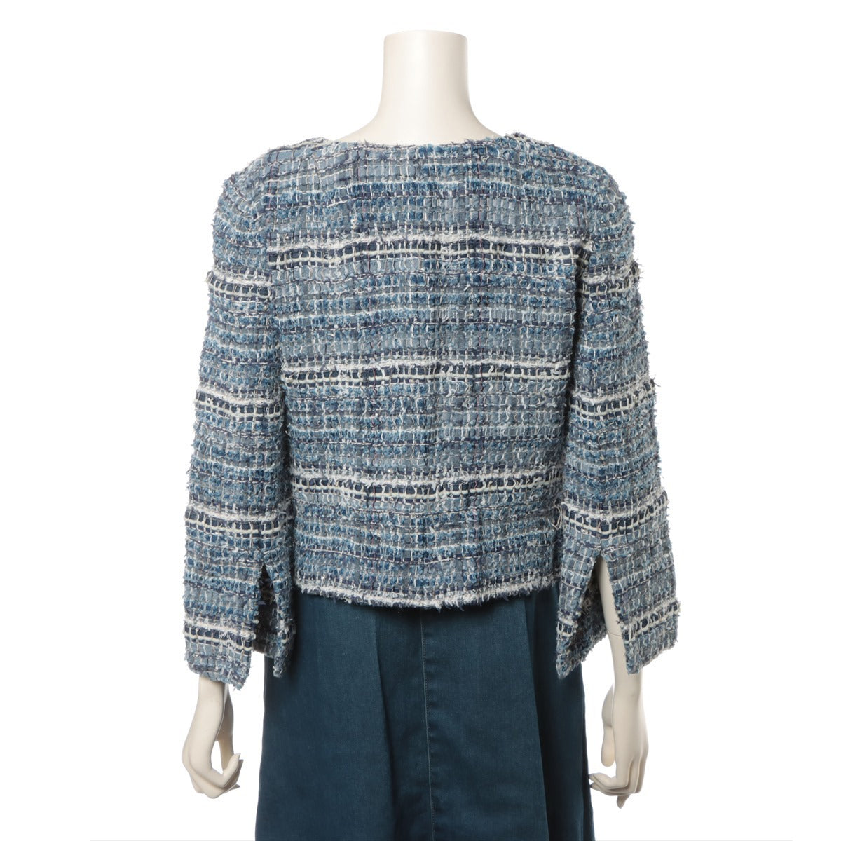 Dolce & Gabbana Tweed Collarless jacket 40 Ladies' Blue