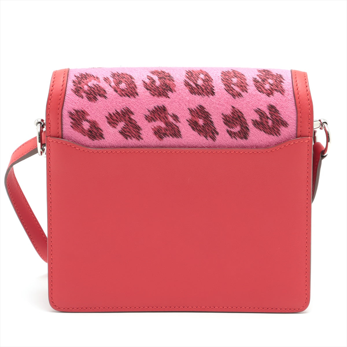 Hermès Lowris Louris Leather & Cowhide Red x pink Silver Metal fittings Z: 2021
