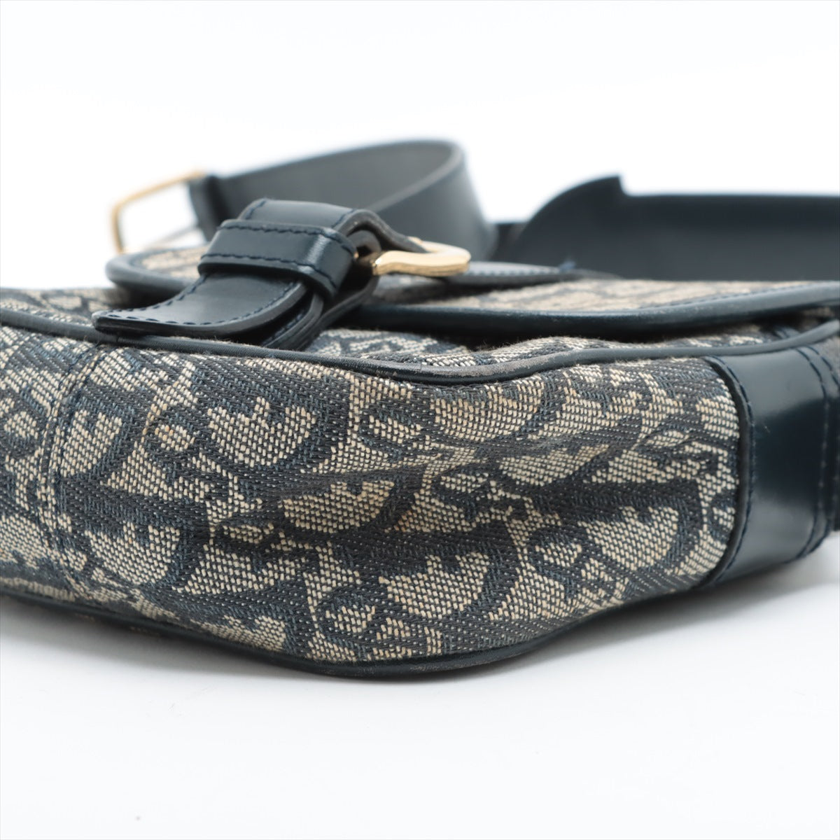Christian Dior Oblique Canvas & leather Shoulder bag Beige x navy