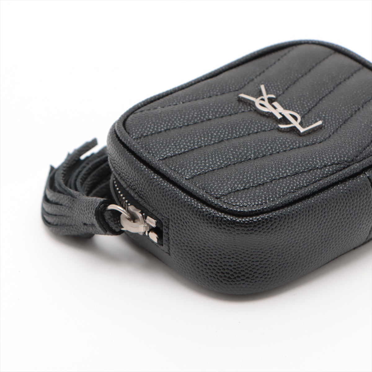 Saint Laurent Paris Baby Roux Leather Chain shoulder bag Black 657495