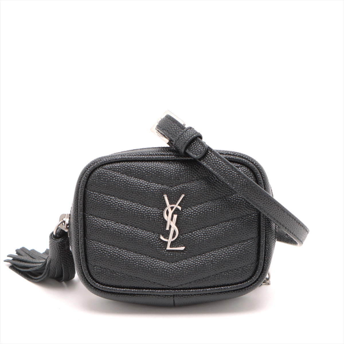 Saint Laurent Paris Baby Roux Leather Chain shoulder bag Black 657495