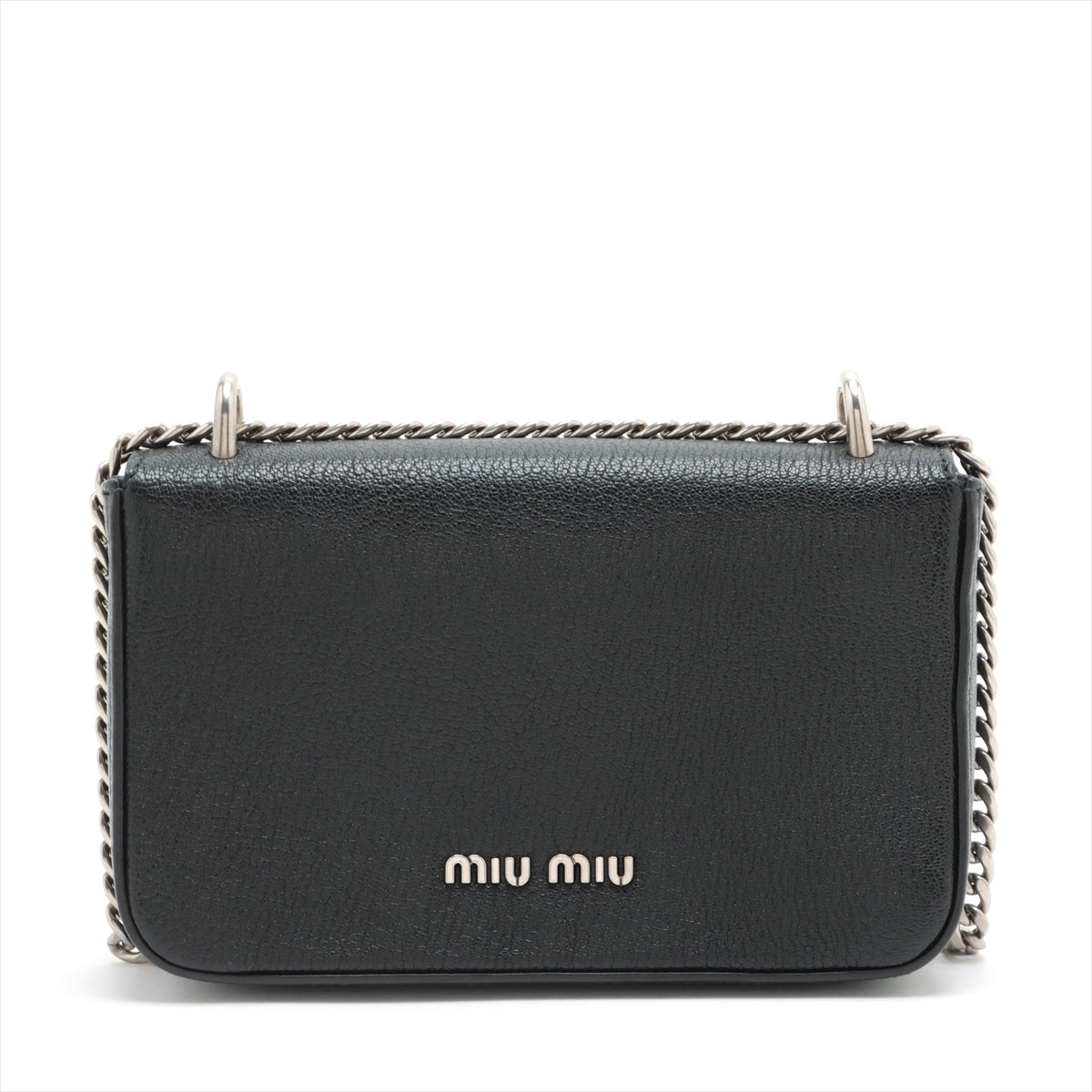 Miu Miu Leather Chain shoulder bag Black