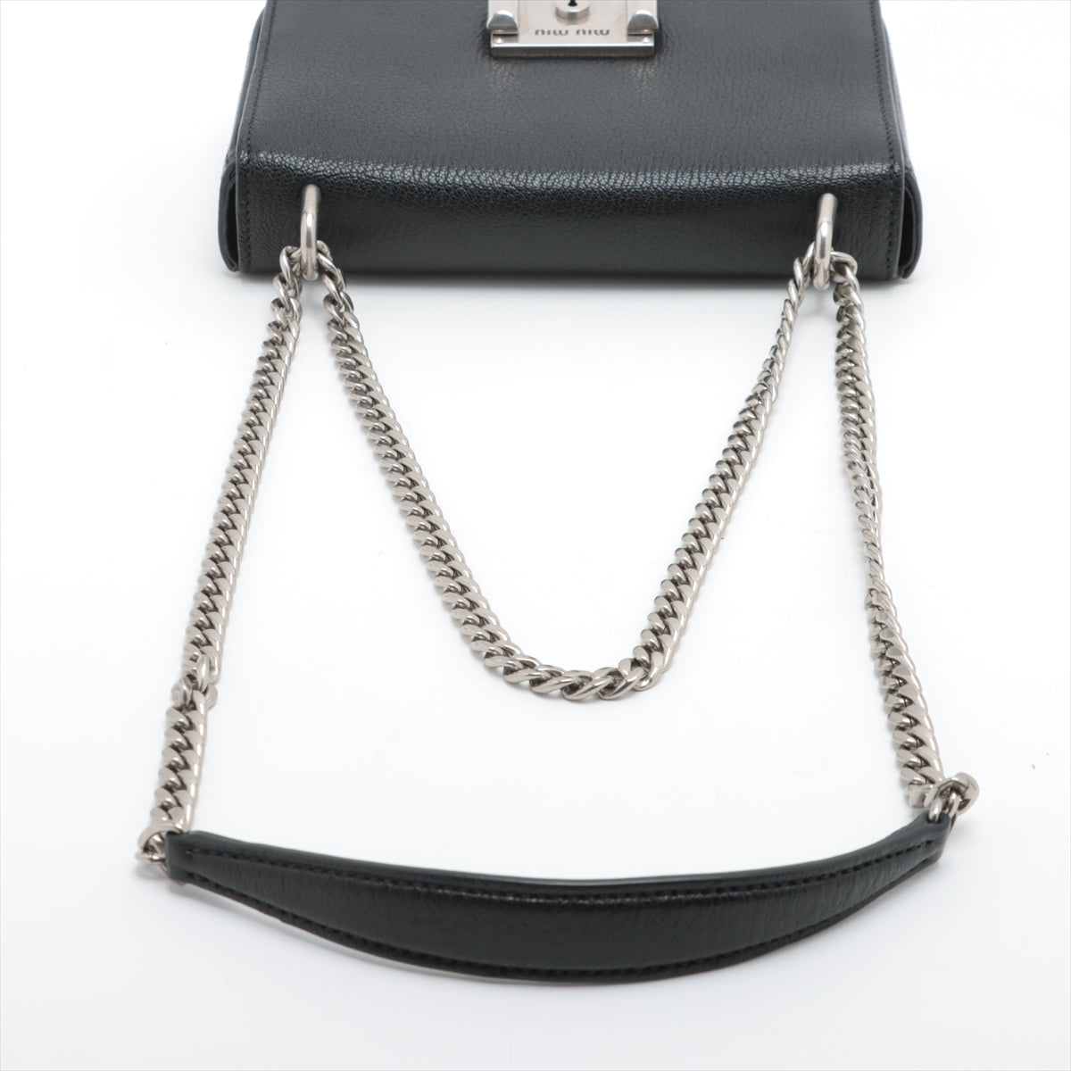 Miu Miu Leather Chain shoulder bag Black
