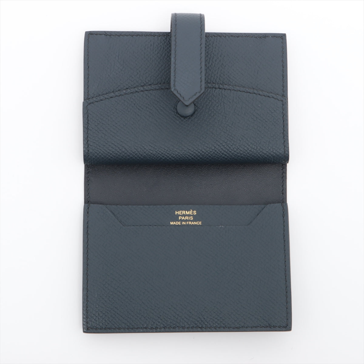 Hermès Bearn Mini Veau Epsom Coin case Navy blue Gold Metal fittings U: 2022