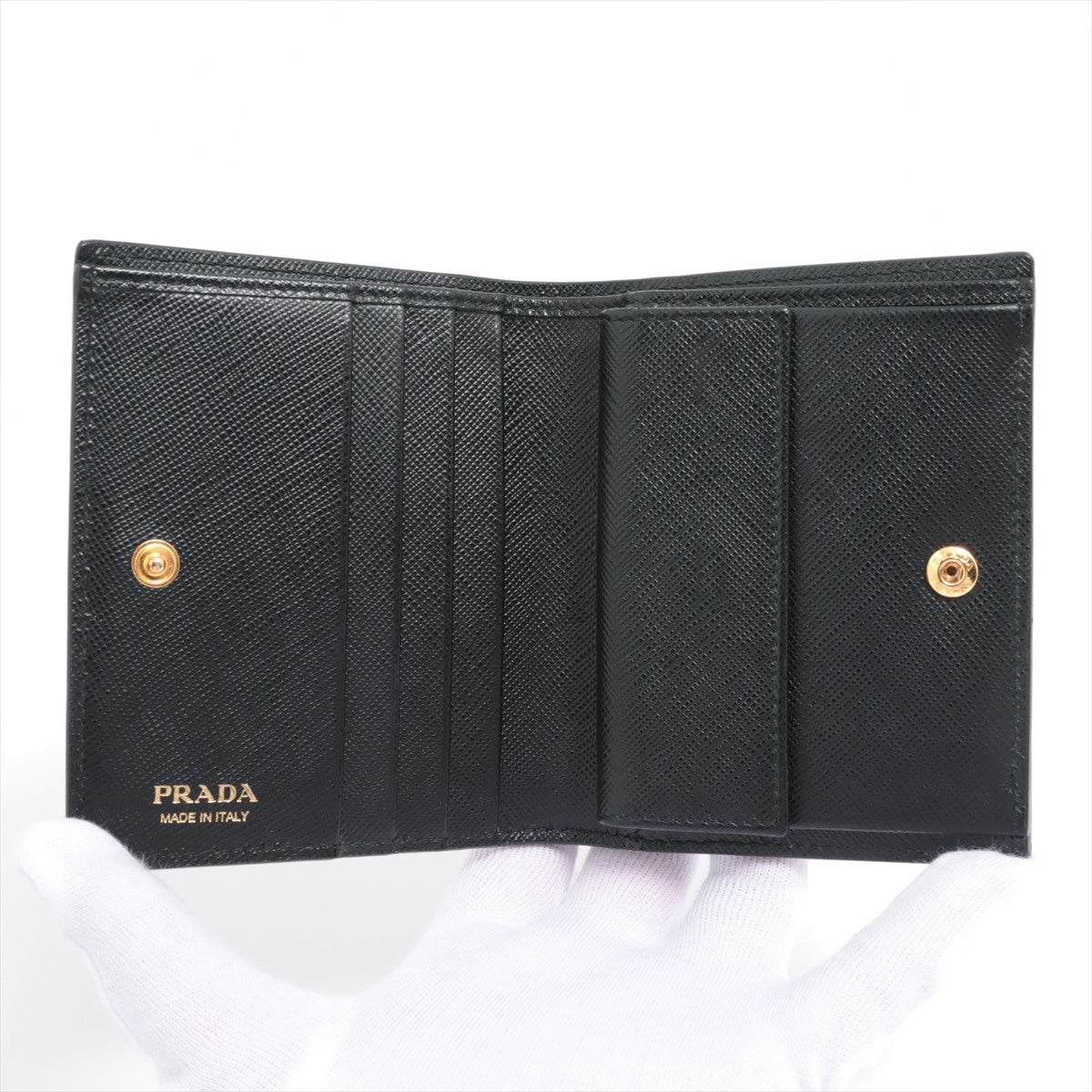 Prada Saffiano Metal 2MC122 Leather Wallet Black