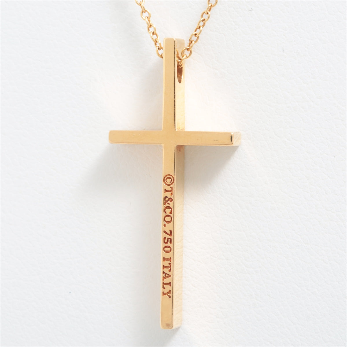 Tiffany Cross Necklace 750(YG) 6.1g