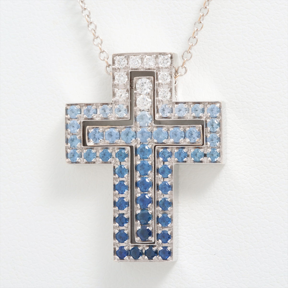Damiani Belle Époque Cross Sapphire diamond Necklace 750(WG) 11.5g
