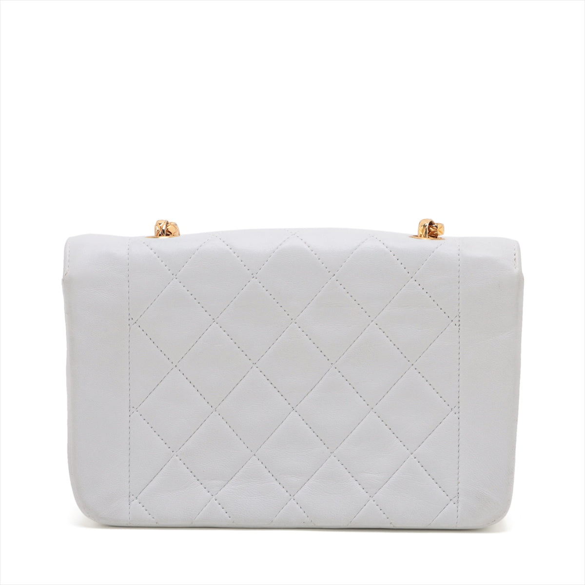 Chanel Mini Matelasse Lambskin Single flap single chain bag White Gold Metal fittings