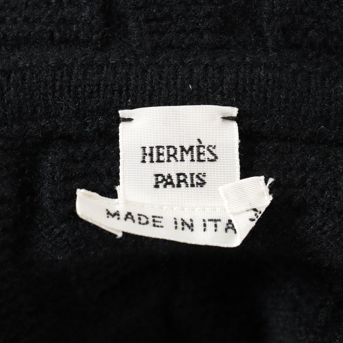 Hermès Wool Short Sleeve Knitwear 34 Ladies' Black  H pattern Parker Knit Vest