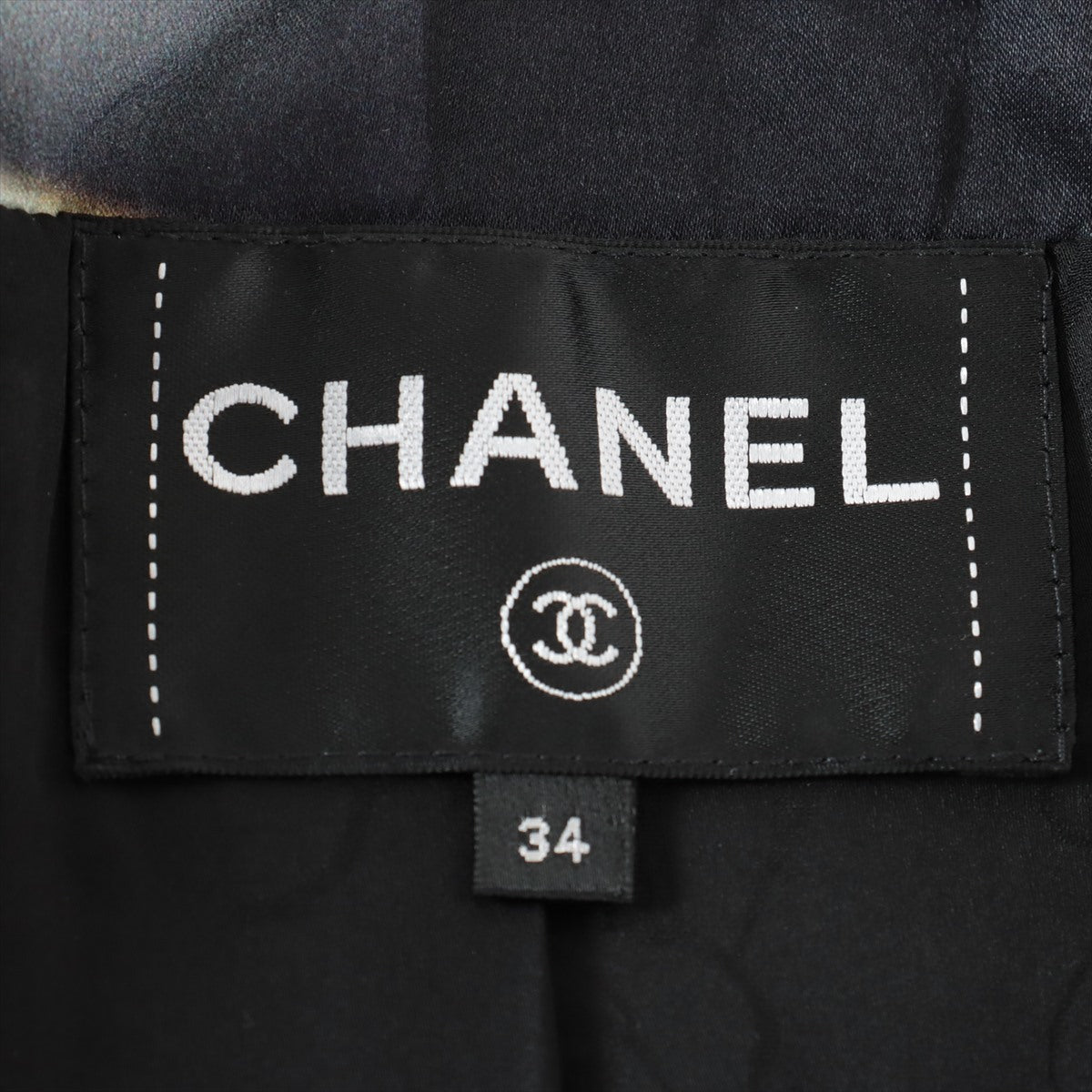 Chanel Coco Button P57 Rayon × Silk Collarless jacket 34 Ladies' Multicolor