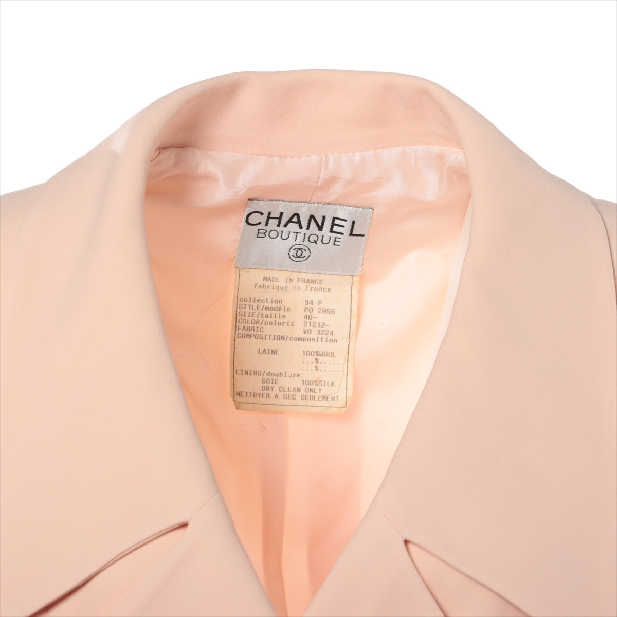 Chanel Coco Button 94P Wool Jacket 40 Ladies' Pink  P02955