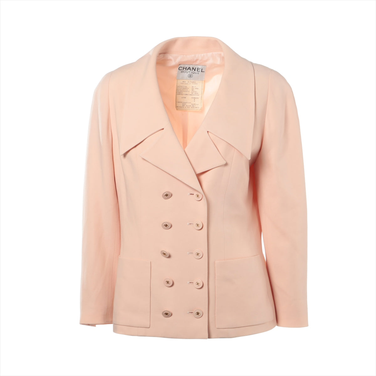 Chanel Coco Button 94P Wool Jacket 40 Ladies' Pink  P02955