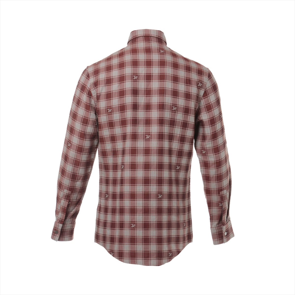 Hermès Cotton Shirt 38 Men's Gray x brown