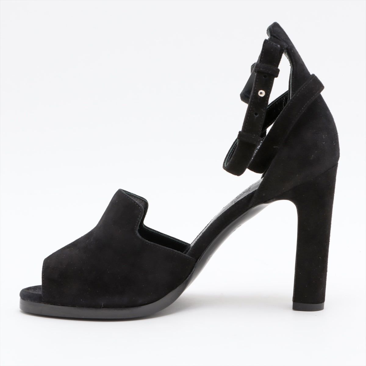 Hermès Suede leather Sandals 37 1/2 Ladies' Black Kelly metal fittings There is a bag