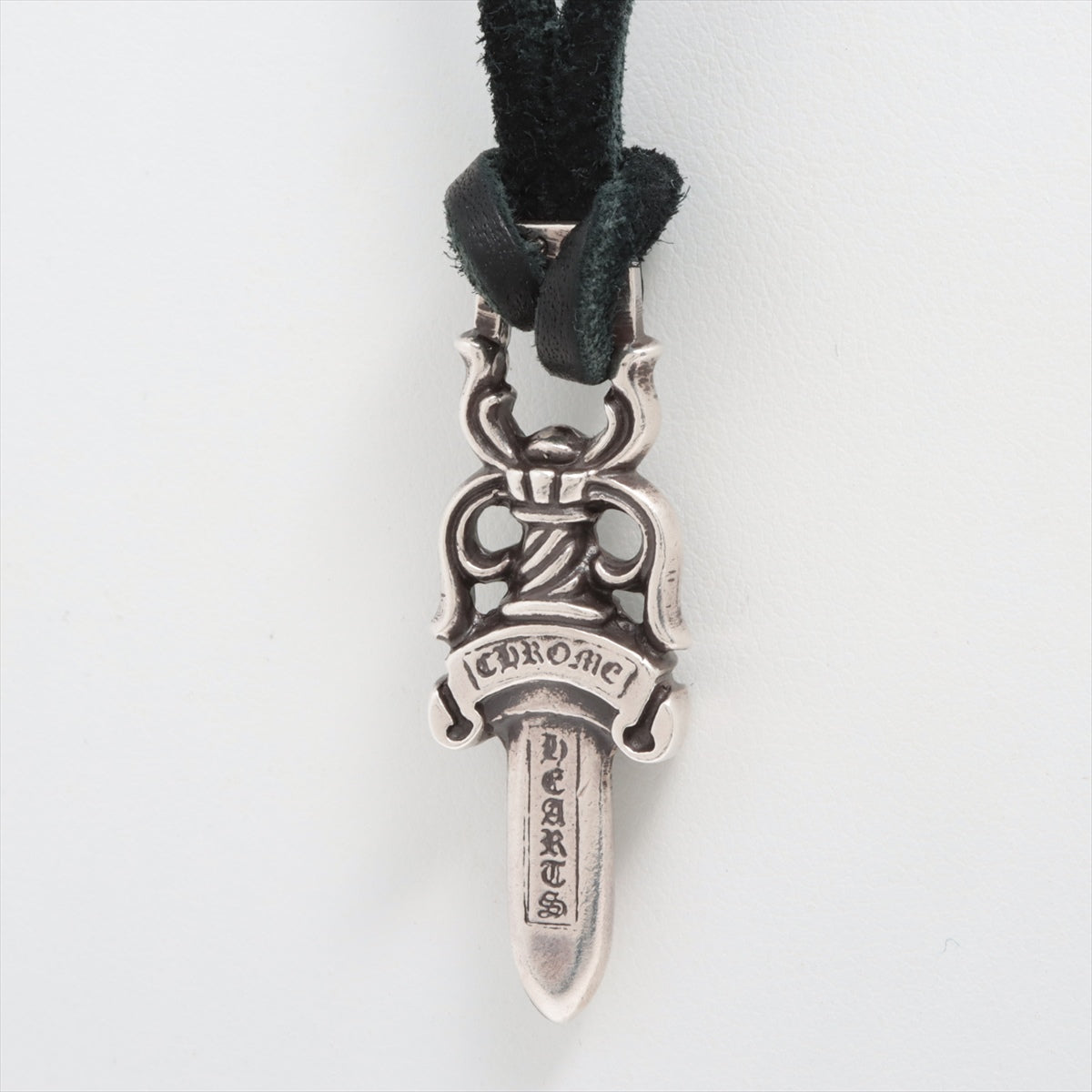 Chrome Hearts #10 Dagger Necklace Leather & 925 16.1g