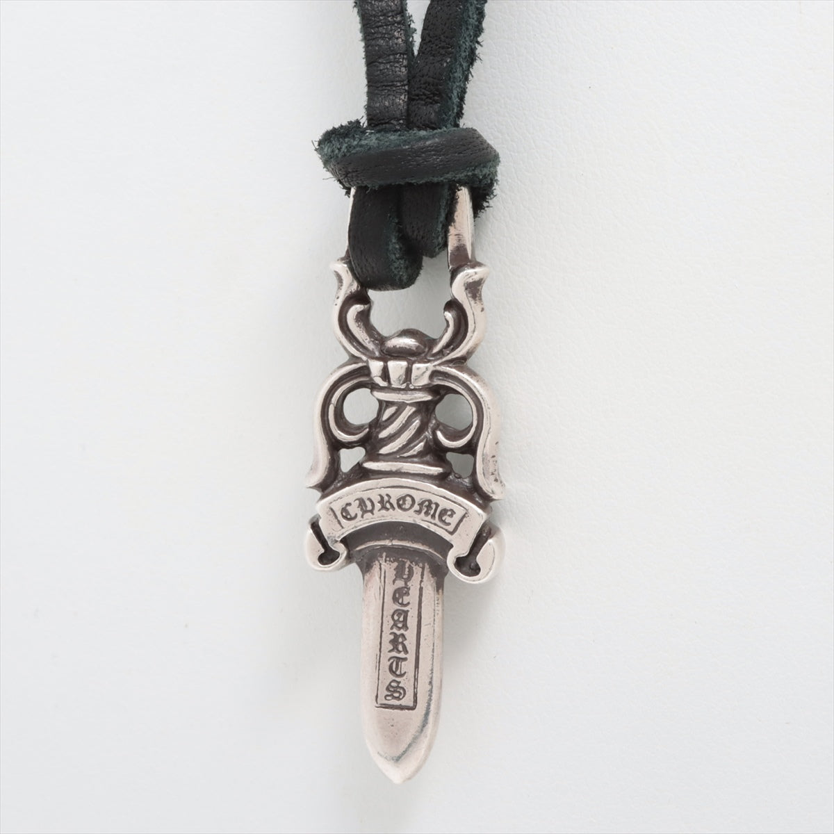 Chrome Hearts #10 Dagger Necklace Leather & 925 16.1g