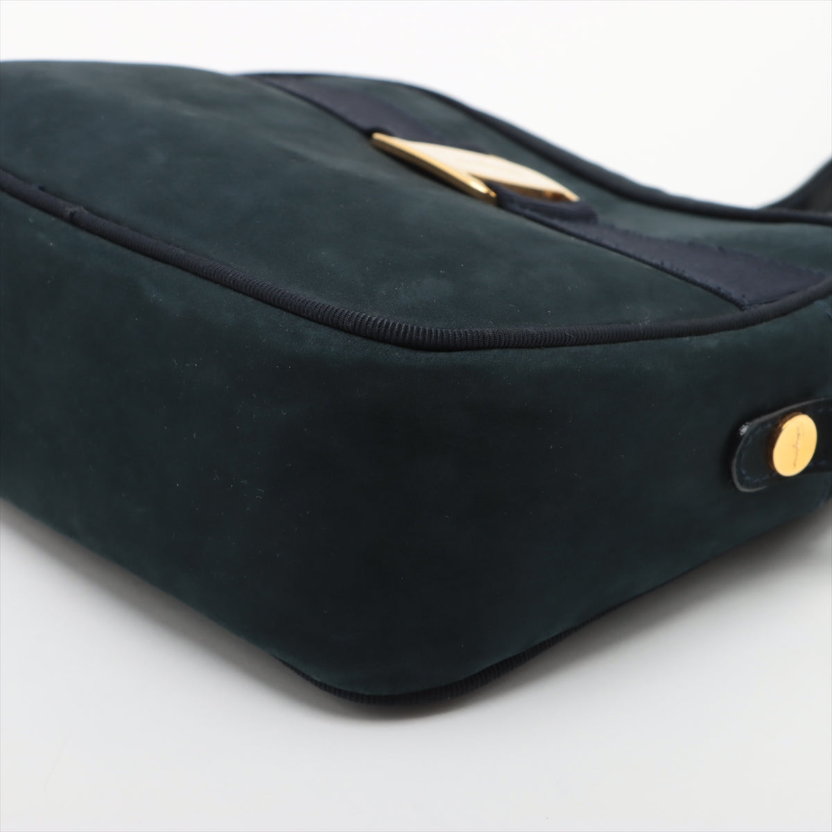 Ferragamo Vara Leather & Suede Shoulder bag Navy blue