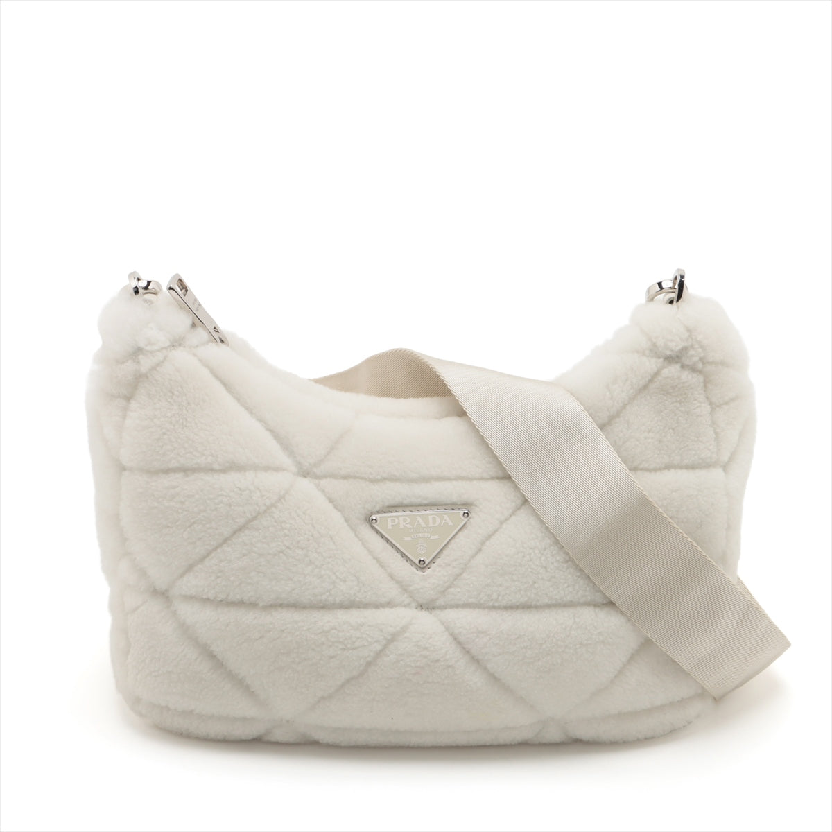 Prada Mouton Shoulder bag White 1BC151