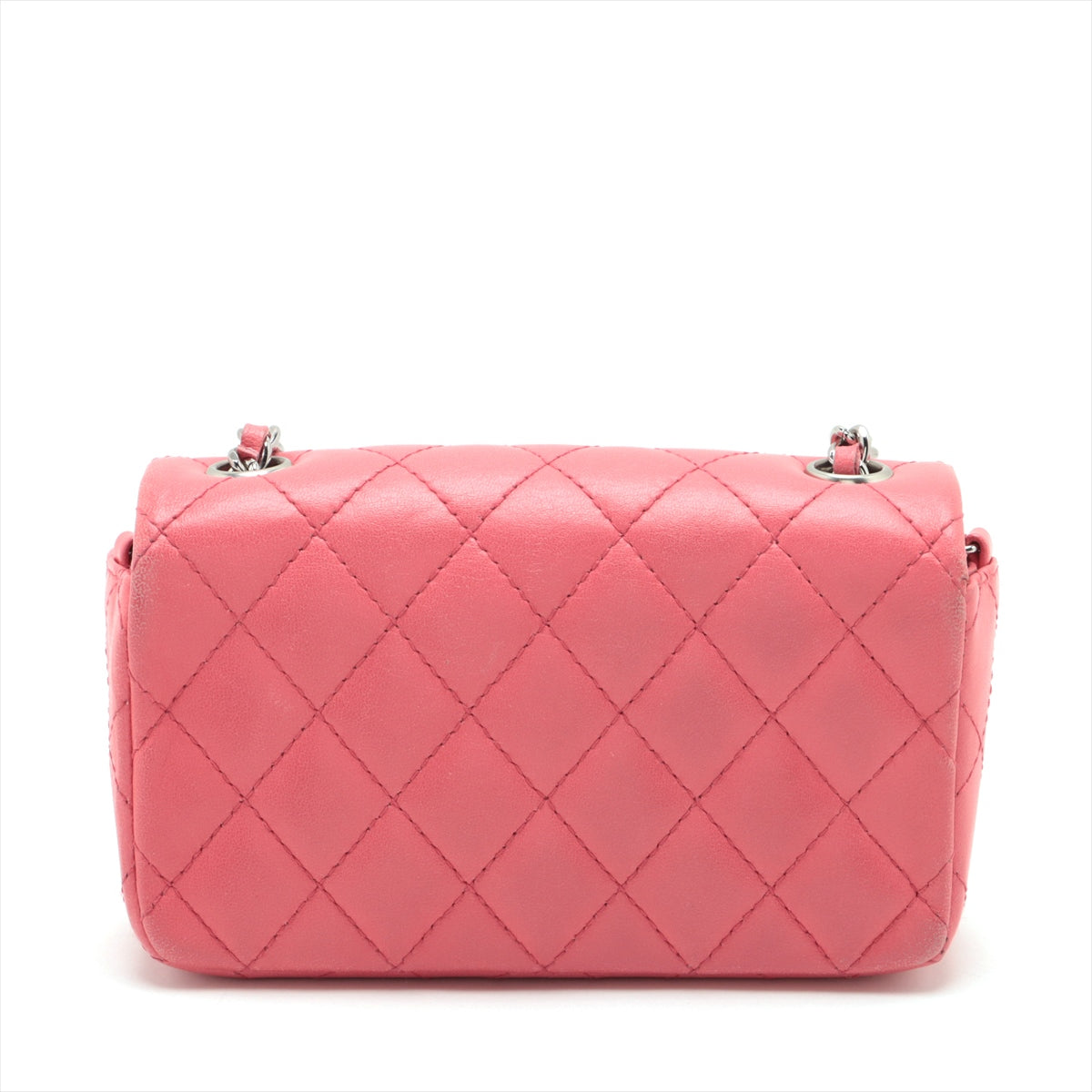 Chanel Mini Matelasse Lambskin Single flap single chain bag Pink Silver Metal fittings 9XXXXXX