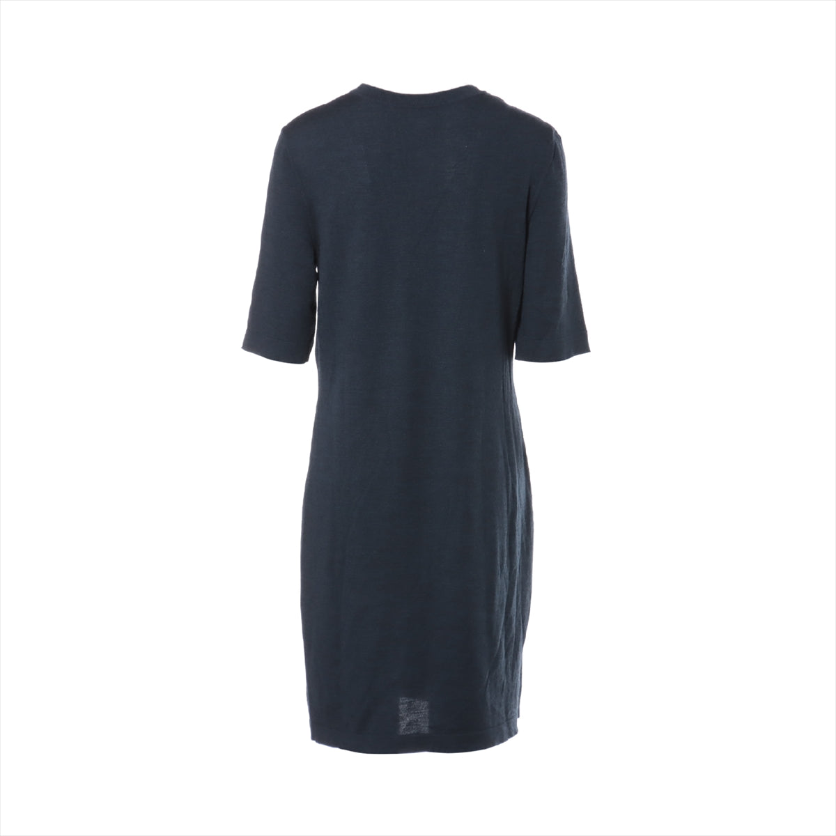 Chanel Wool Dress 40 Ladies' Navy blue  Coco mark emblem patch P46568K05822
