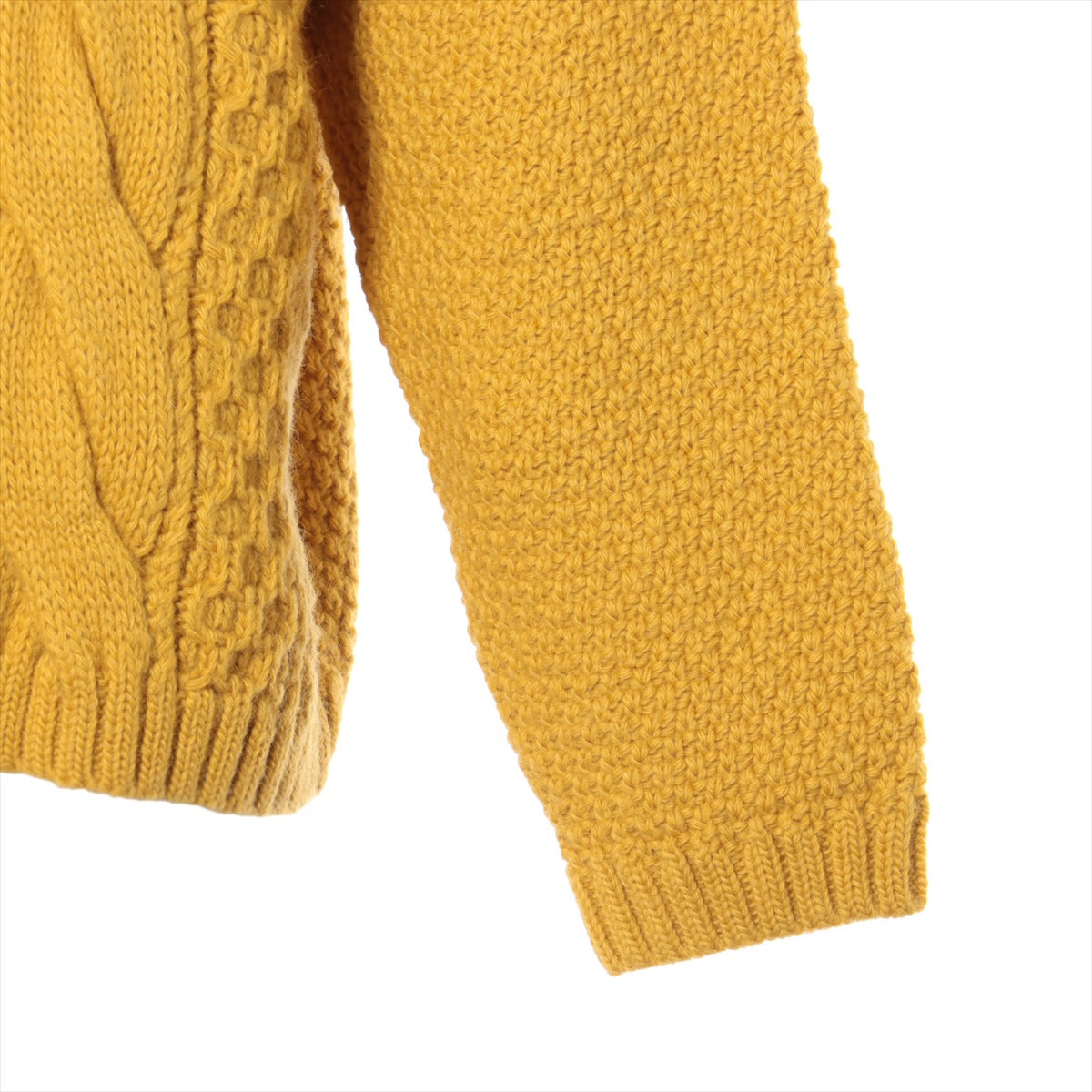Gucci Wool Sweater S Men's Yellow  2WAY detachable sleeve cable knit 673684