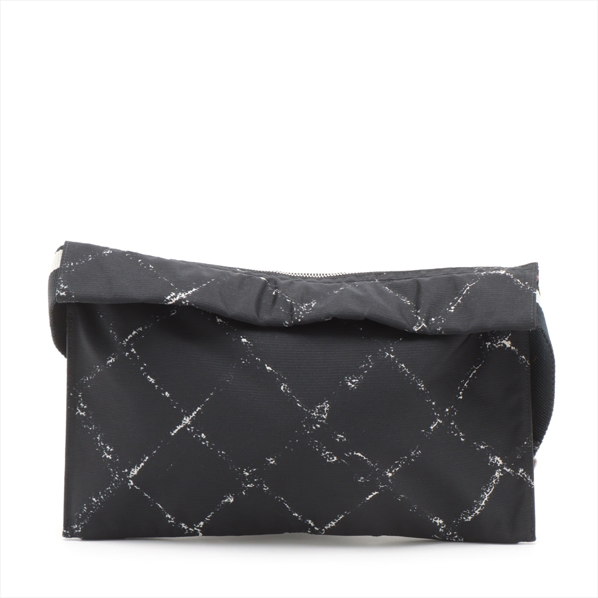 Chanel Old Travel Line Nylon Waist bag Black Matte silver hardware