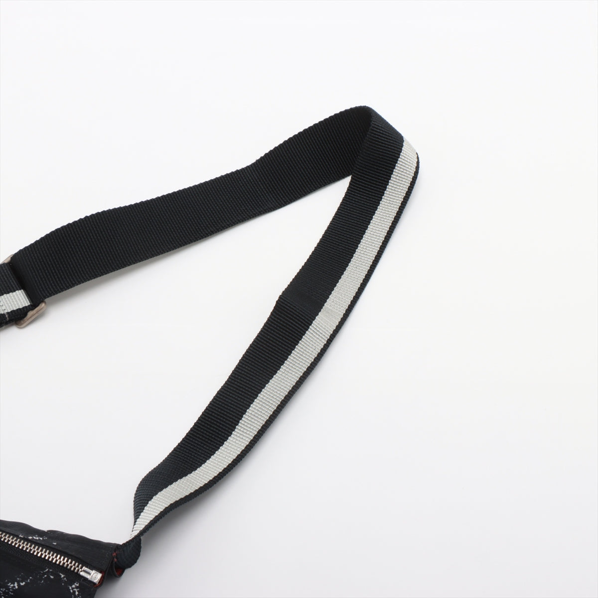 Chanel Old Travel Line Nylon Waist bag Black Matte silver hardware