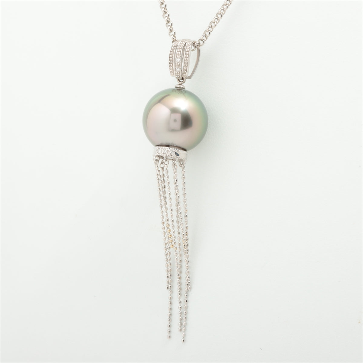 Pearl diamond Necklace Pt850×K18WG 13.7g 0.01 0.01 Approx. 15.0 mm