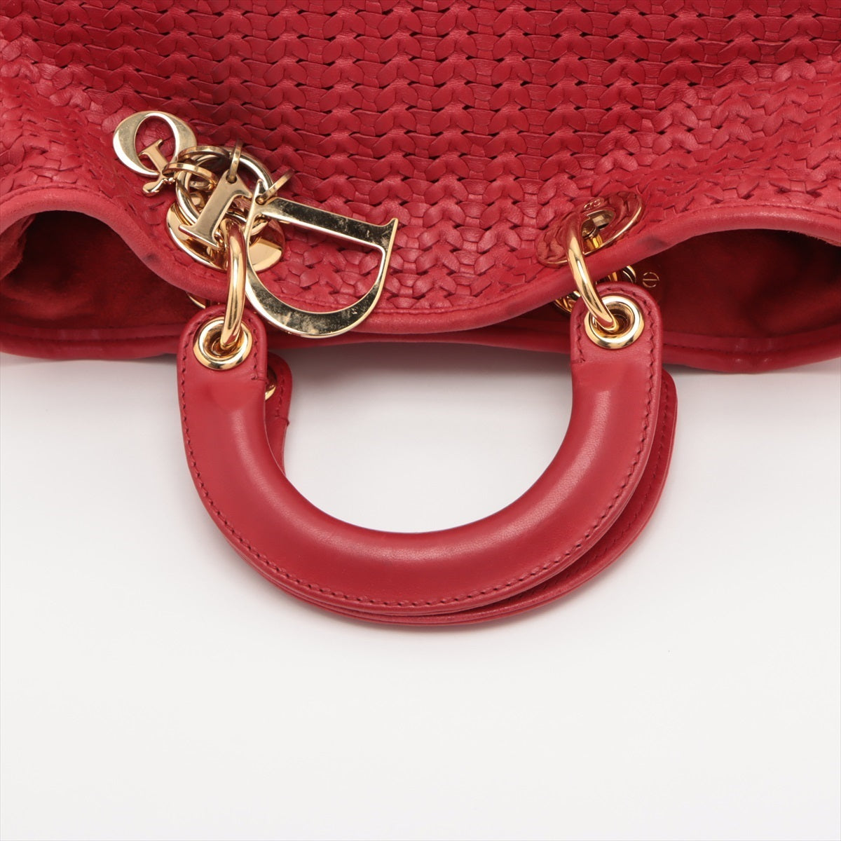 Christian Dior Leather Hand bag Red