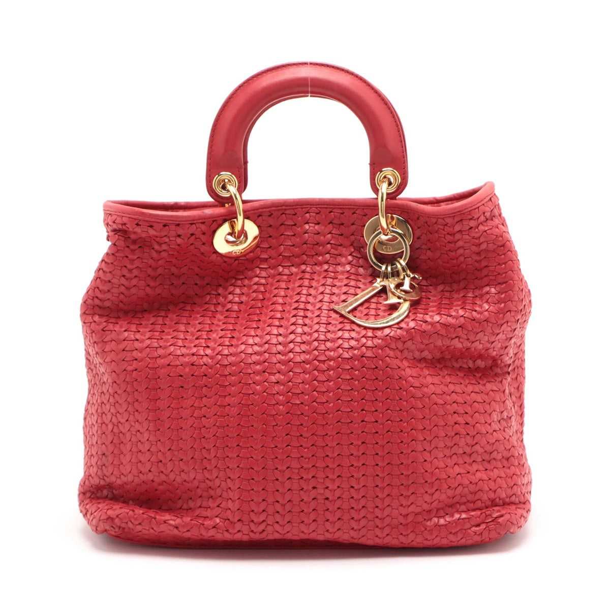 Christian Dior Leather Hand bag Red