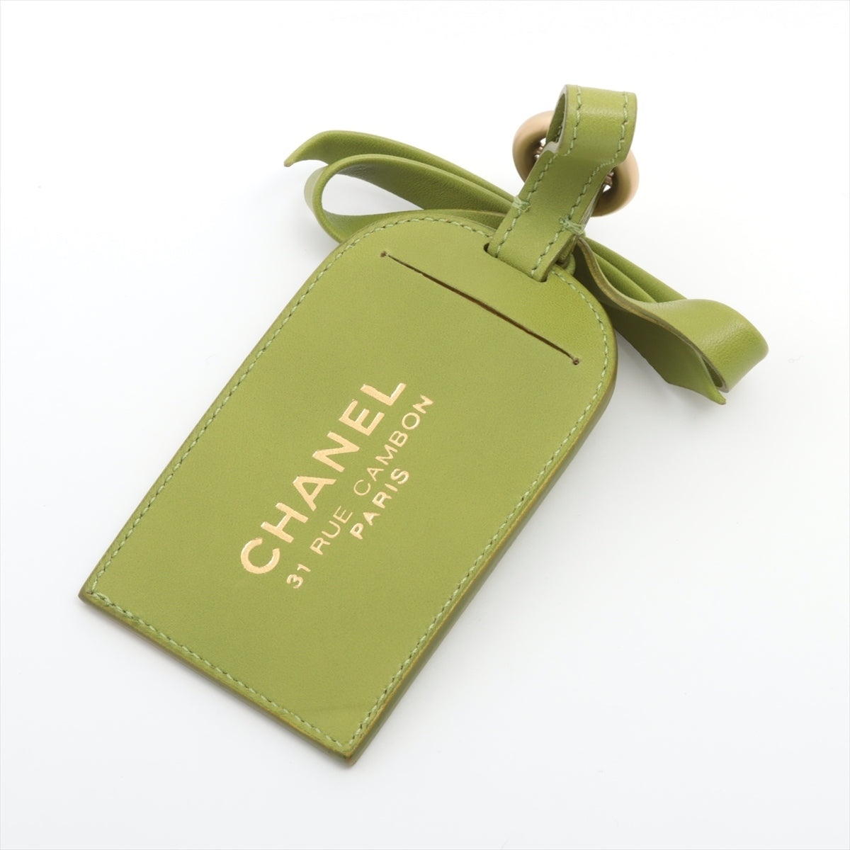 Chanel Name Tag Calfskin Green