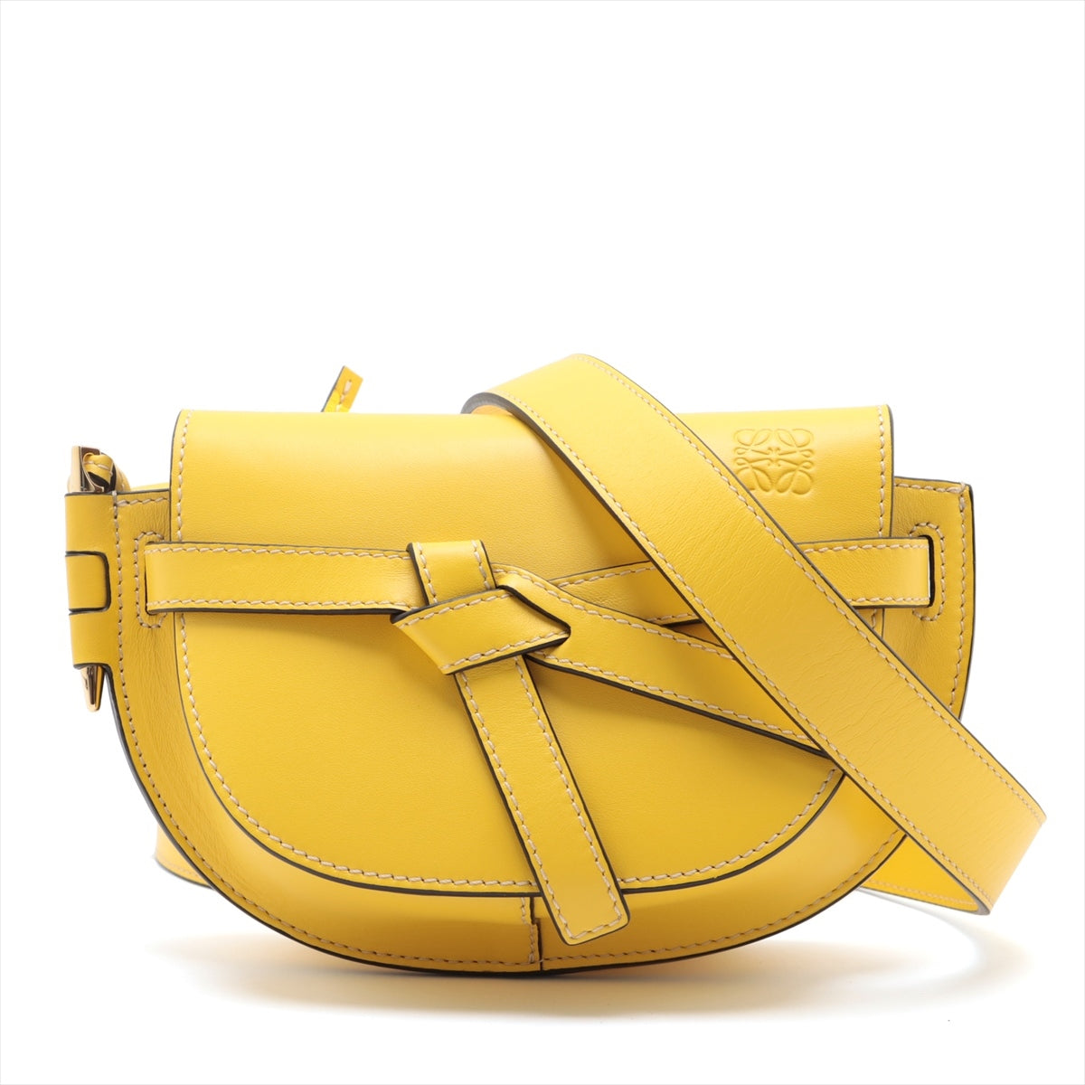 Loewe Mini gate bag Leather Sling backpack Yellow
