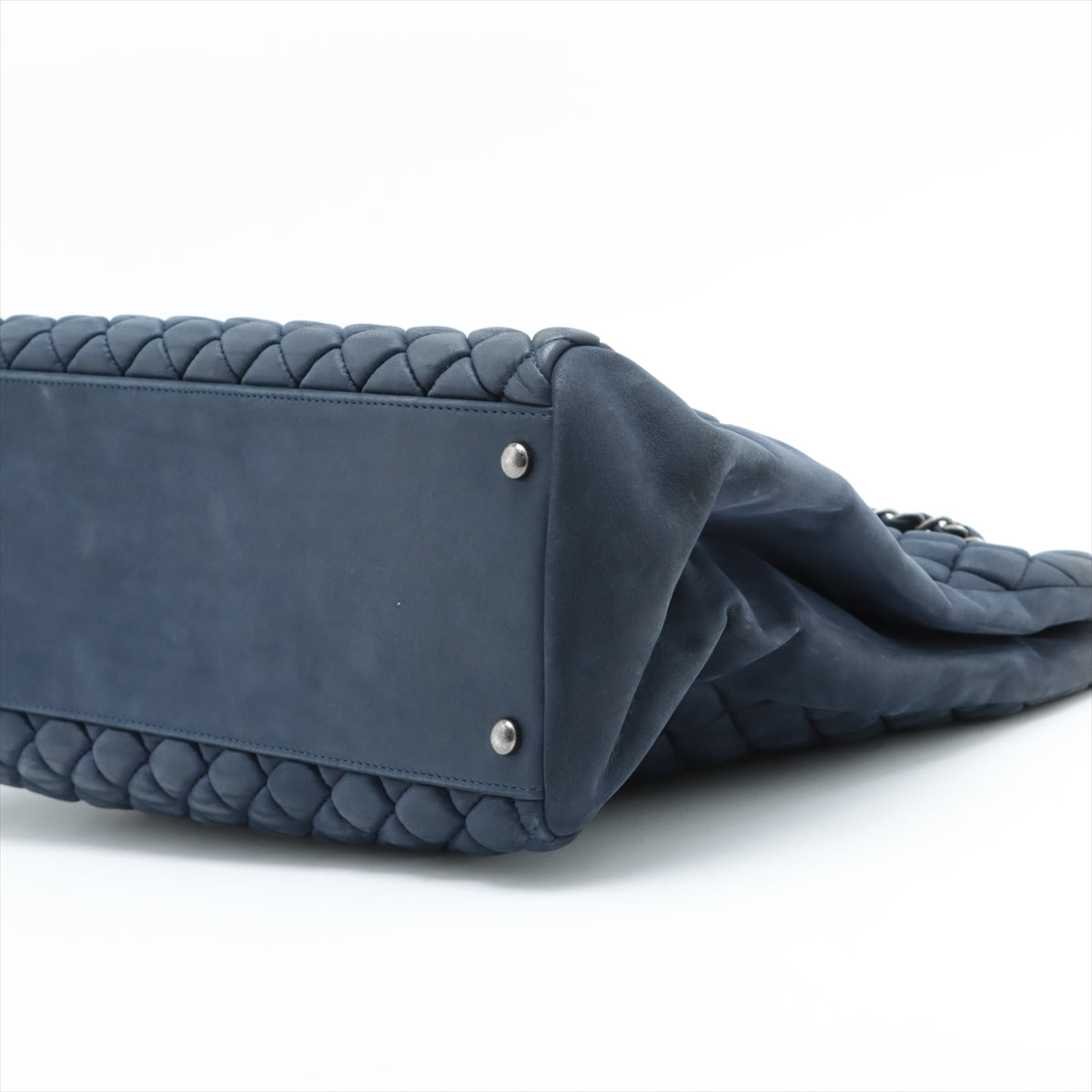 Chanel Matelasse Coating leather Chain tote bag Navy blue Gunmetallic hardware 17XXXXXX
