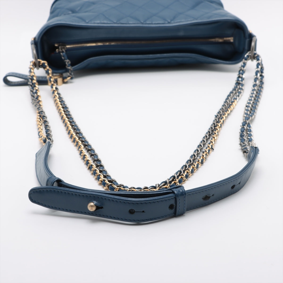 Chanel Gabrielle Doo Chanel Leather Chain shoulder bag Blue Gold x gunmetallic hardware 24XXXXXX