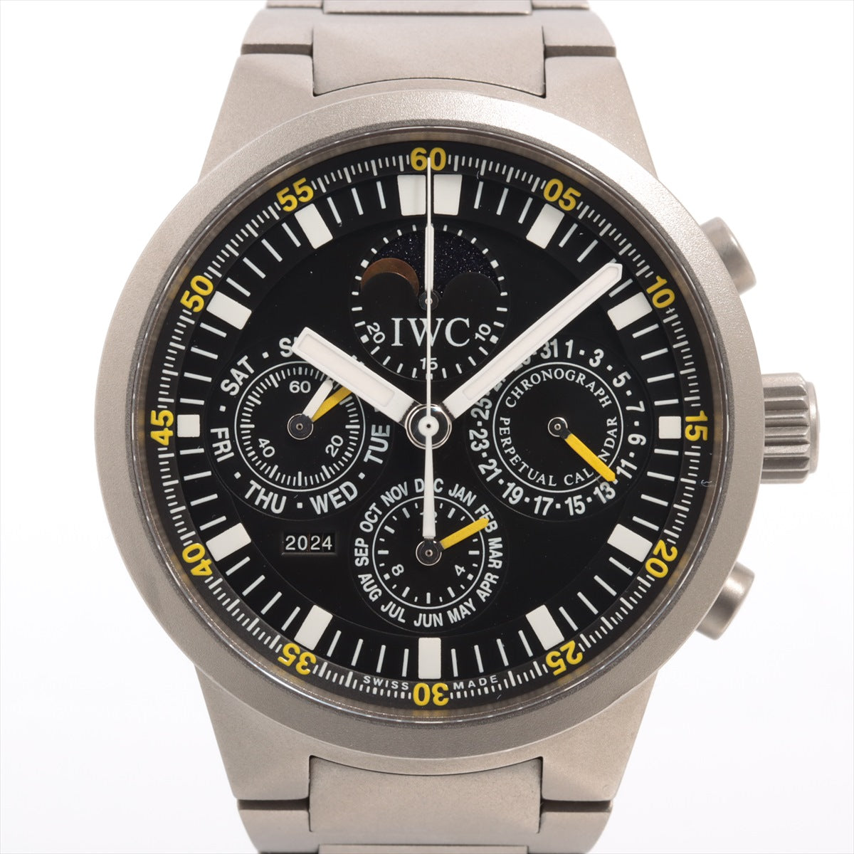 IWC GST PERPETUAL CALENDAR Chronograph IW375603 TI AT Black Dial 4 Extra Links