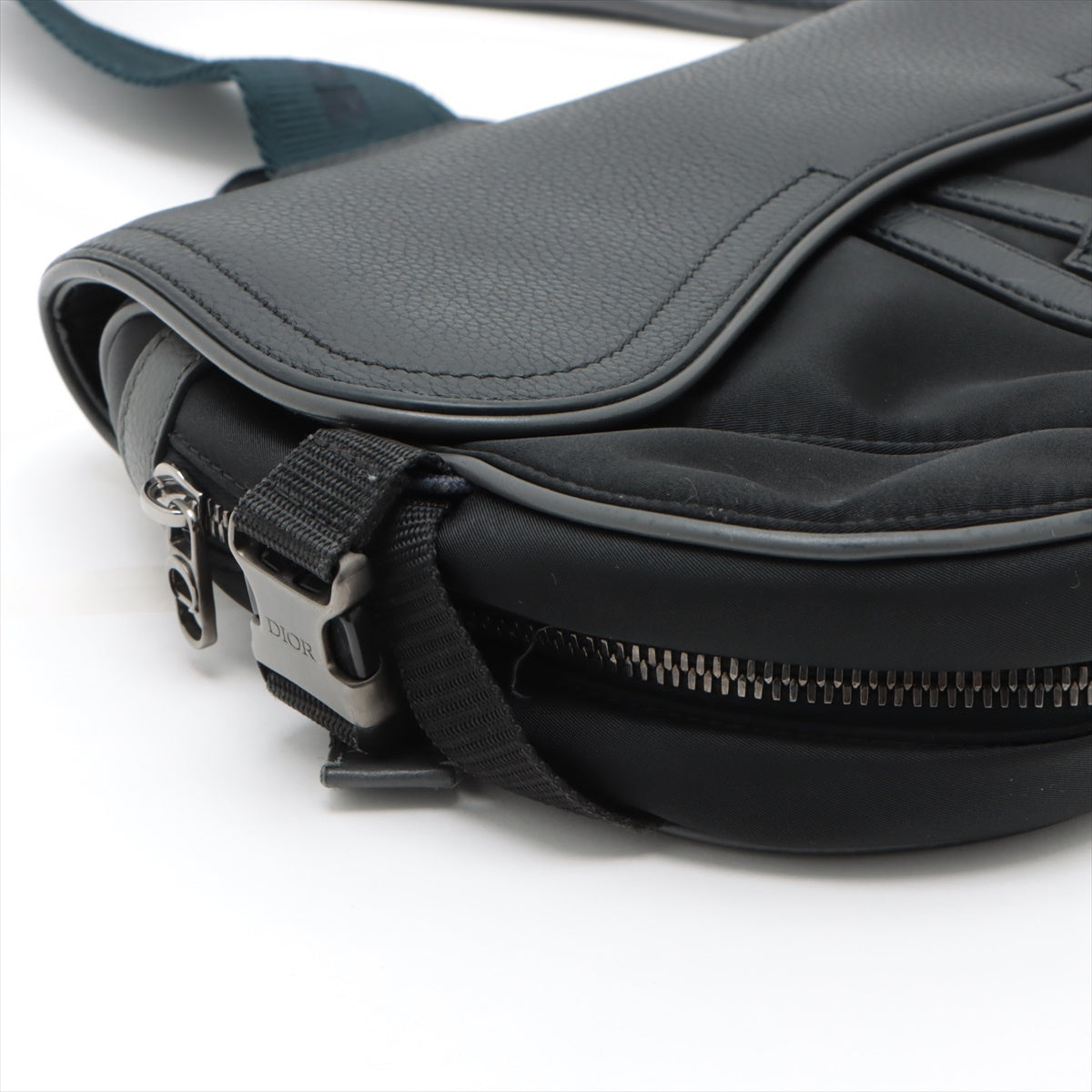Dior x Sakai Saddle Bag Nylon & Leather Sling backpack Black