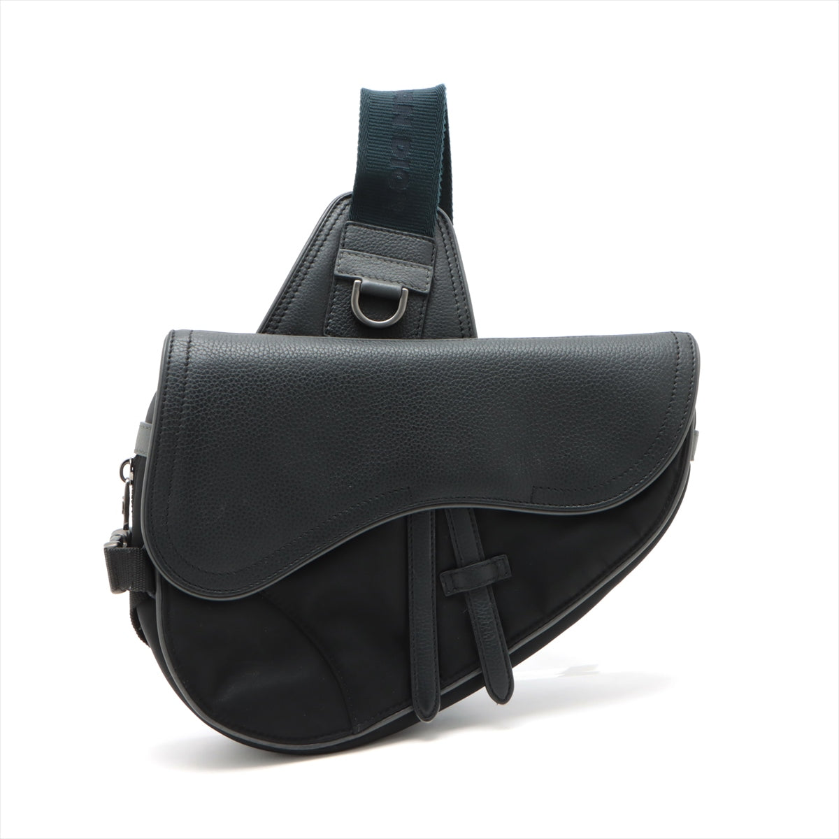 Dior x Sakai Saddle Bag Nylon & Leather Sling backpack Black