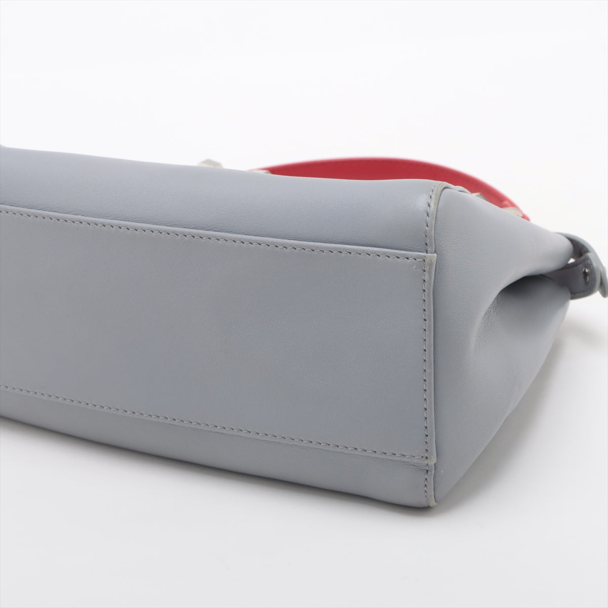 Fendi Mini Peek-a-boo Leather 2way handbag Gray x red 8BN244