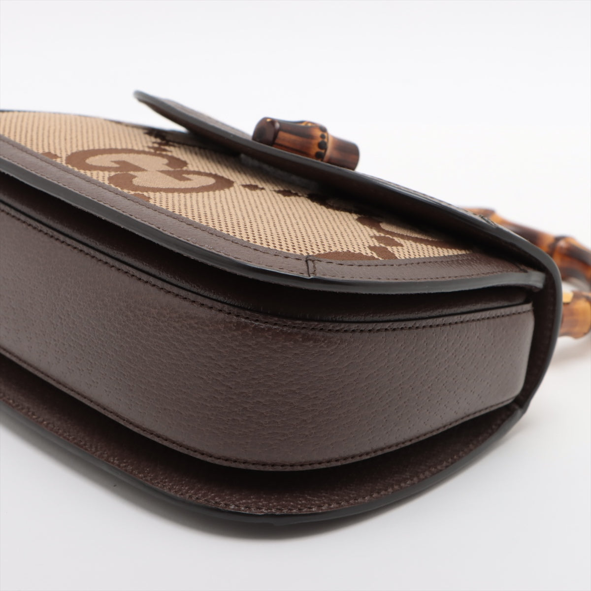 Gucci Bamboo 1947 Canvas & leather 2way handbag Brown 675797