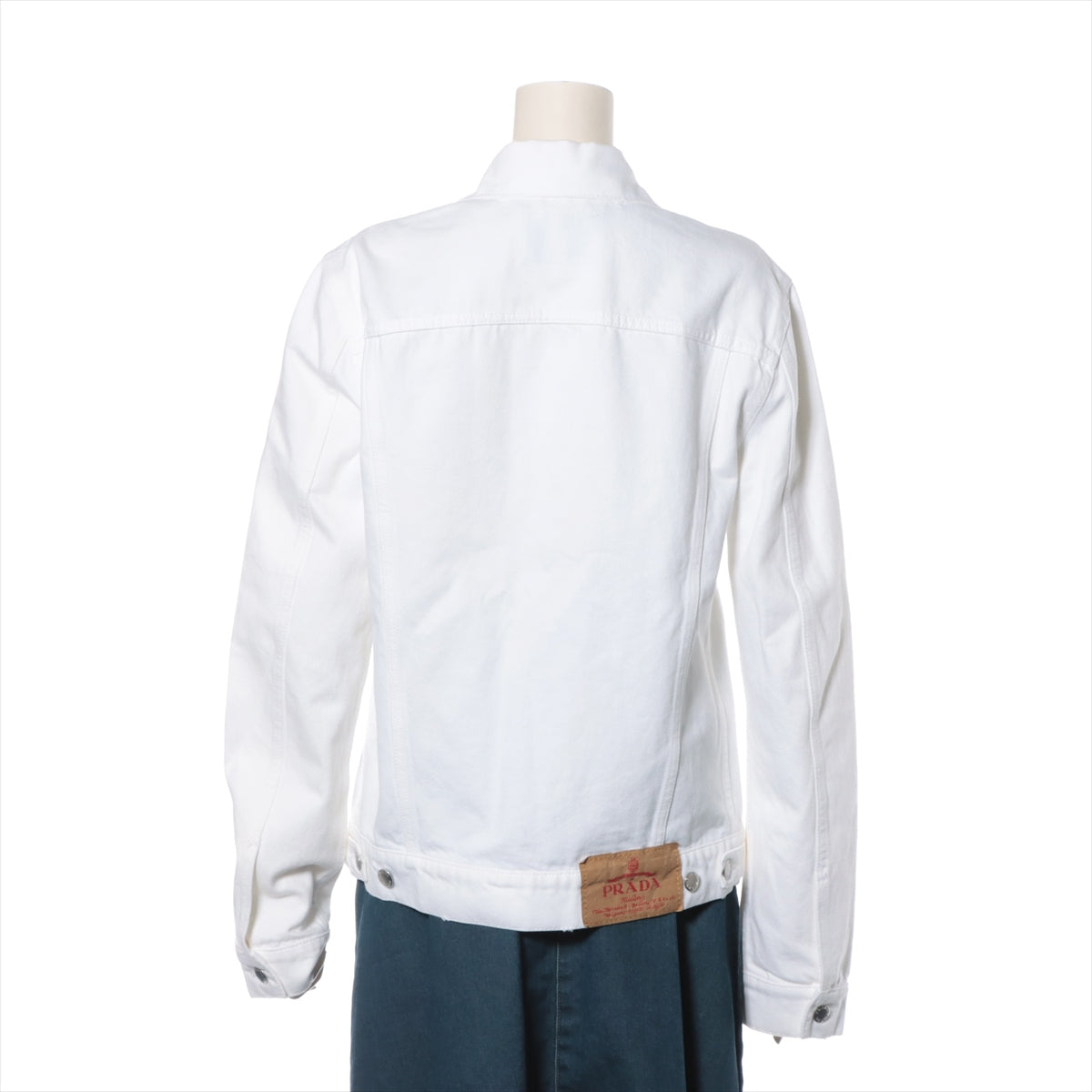 Prada Triangle logo 23SS Cotton Denim jacket S Ladies' White  GFB299 Comes with a spare button