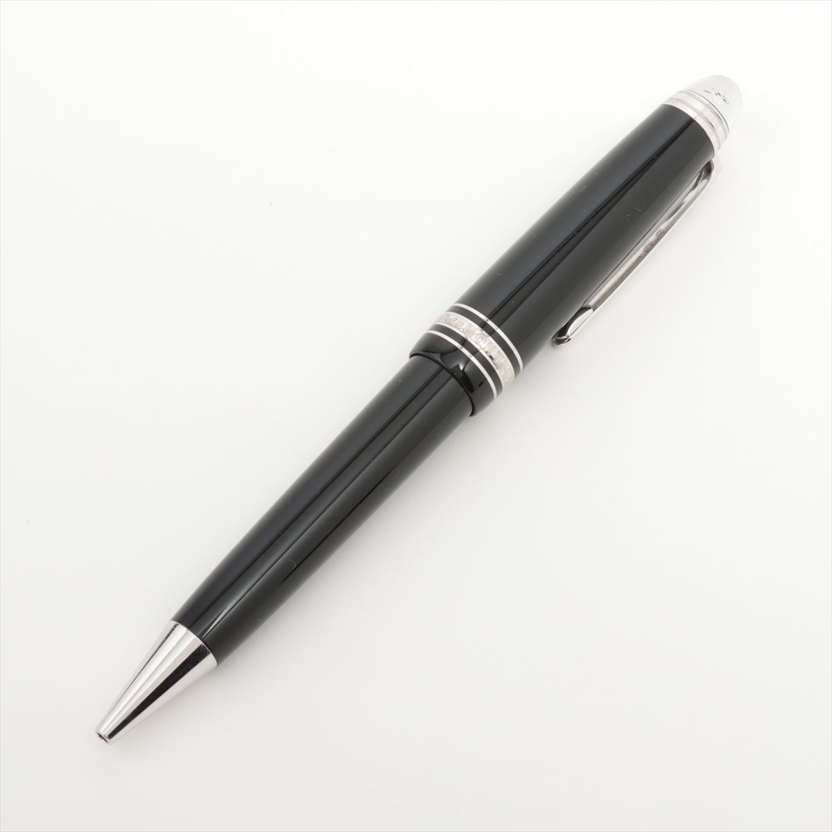 Montblanc Meisterstück Diamond Classic Ballpoint pen Metal x resin Black × Silver Wears Losing luster Written confirmed