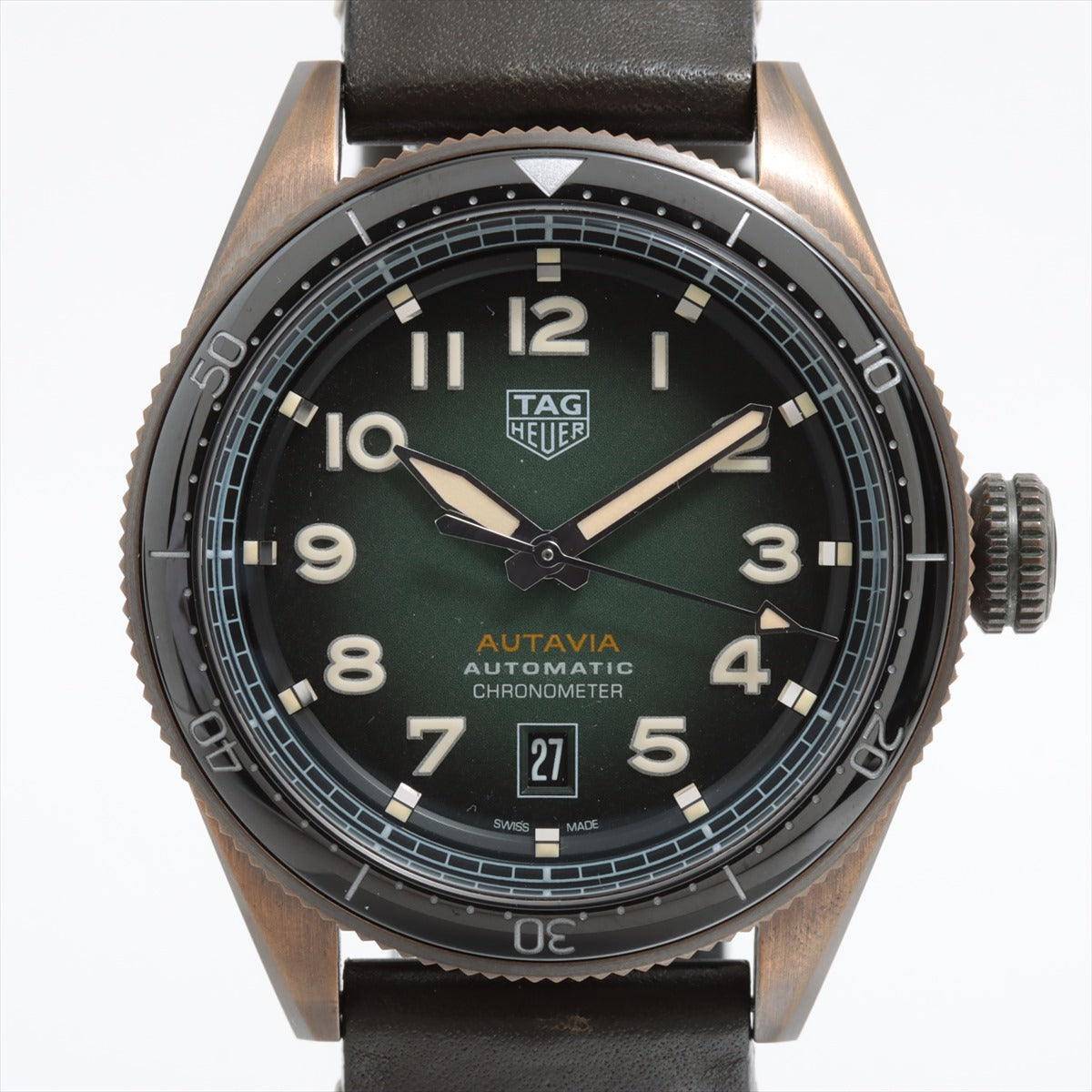 TAG Heuer Otavia WBE5190.FC8268 Bronze x leather AT Green-Face Case side stain